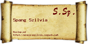 Spang Szilvia névjegykártya